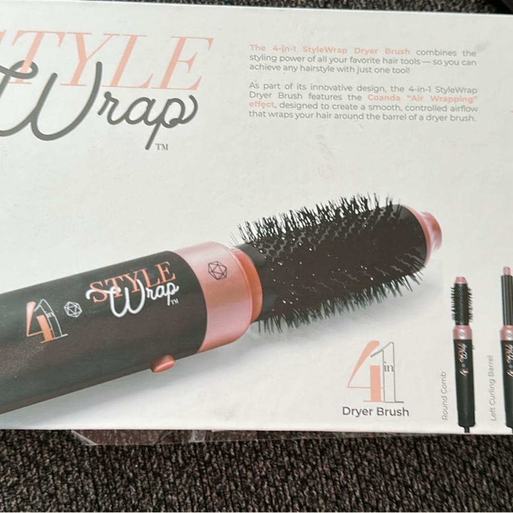 4-in-1 Hair Dryer Brush - Black and Pink